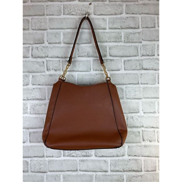 SevenDays Lifestyle & Dreams Handbags - Seven Days Lifestyle & Dreams Vegan Leather Shoulder Bag Brown with Gold Chain